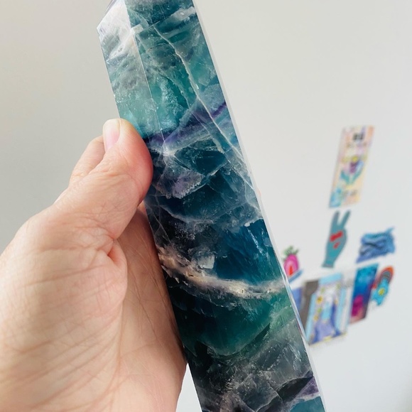 Large Fluorite green and purple crystal towers! Ethically mined and sourced! - Picture 2 of 5